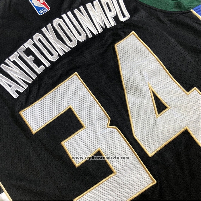 Camiseta Milwaukee Bucks Giannis Antetokounmpo #34 Negro